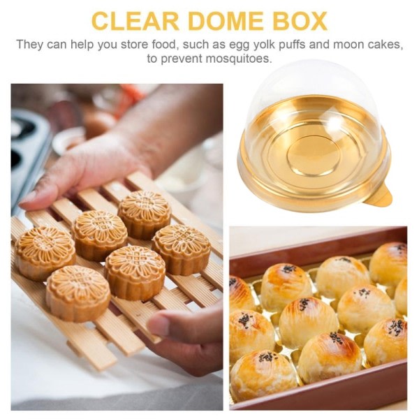 Mini Dessert Kage Kasse Beholder Transparent Cupcake Konditor Bagning Emballage Æsker