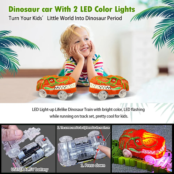 Jernbane Racing Bor Lekesett Educational DIY Bend Flexible Race Track Elektronisk Blits LED Lys Bil Leker For Barn