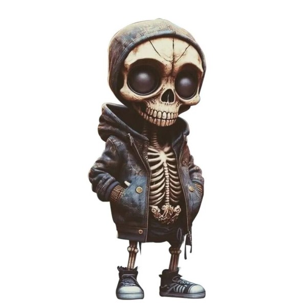 Halloween tema skelett docka harts prydnad skalle karaktär staty hem dekoration
