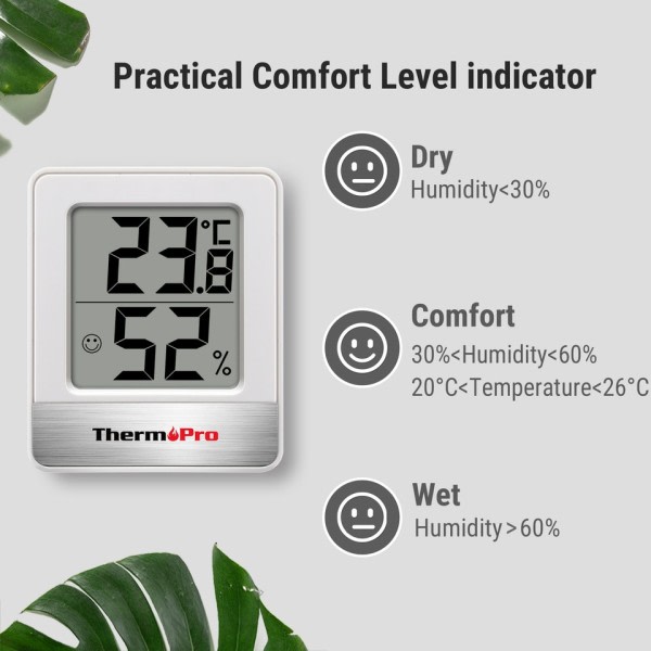 Mini Digital Inomhus Rum Termometer Hygrometer För Hem Väder Station Vit
