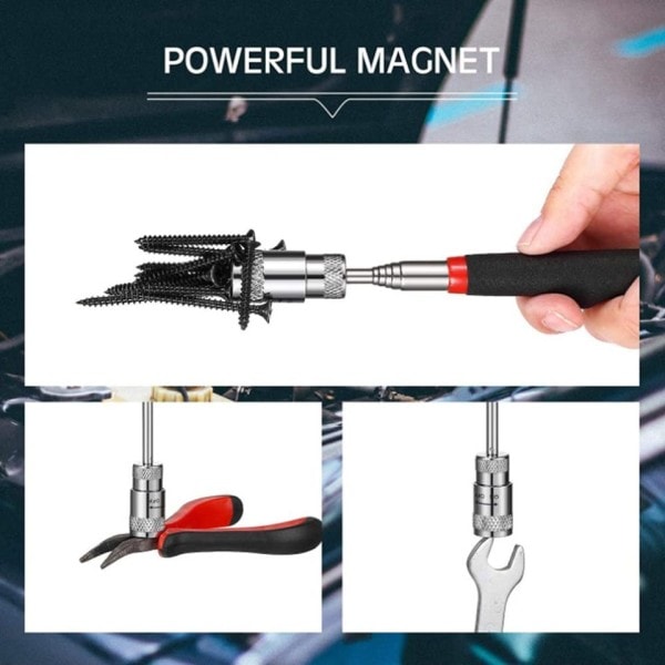 Teleskooppinen säädettävä magneettinen poiminta työkalut magneettinen teleskooppi magneetti kahva pitkä kynä teleskooppi