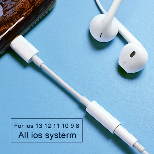 Belysning Hörlurar Adapter för IPhone 3,5 Mm Jack AUX Ljud kabel