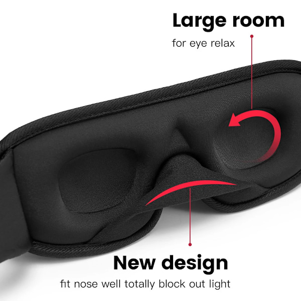 3D Sömn Mask Blockera Ut Ljus Sömn Mask