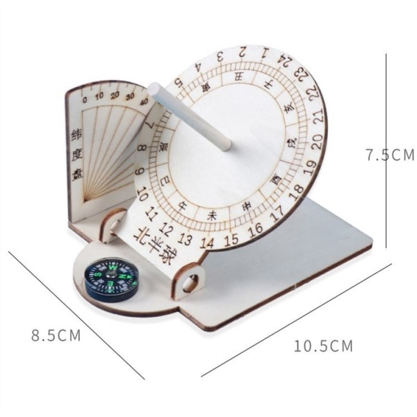 Päiväntasaajan aurinkokello kello puinen tieteellinen malli tee-se-itse opetus apu opetus lelut