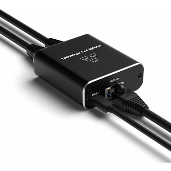 1 till 2 Gigabit Ethernet Adapter Internet Nätverk Kabel Extender