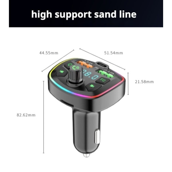 Bluetooth Bil Laddare Bil FM Sändare Bluetooth Hands-Free Mp3 True 3.1A Dual USB Port