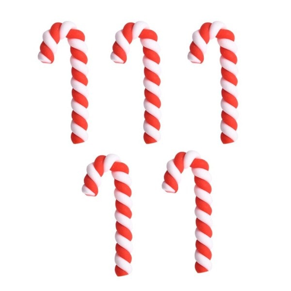 Flatback Cabochons Scrapbooking Leir Jule Rød Hvit Candy Cane Craft