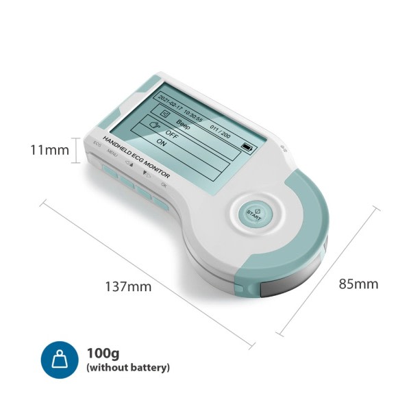 Kädessä pidettävä EKG monitori EKG Reaaliaikainen syke Holter Jatkuva mittaus sähkökardiogrammi