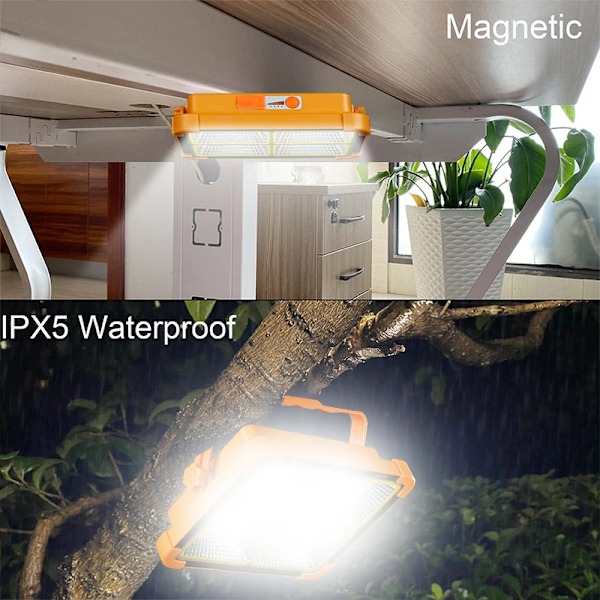 10000 mah Bärbar sol lykta LED Tält Ljus Laddbar Lantern Nödläge Natt Marknad Ljus