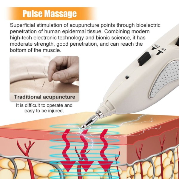 USB Genopladelig Elektronisk Akupunktur Pen Elektrisk Body Massager Meridian Puls Afslappende Fysioterapi Udstyr