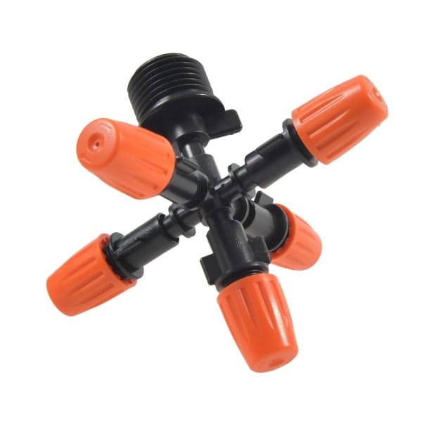 Tåke sprinkler 5-veis tåke sprinkler dyse justerbar dåke tåke vann 1 sett automatisk blomst