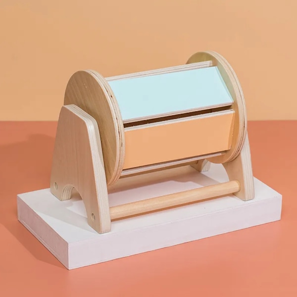 Montessori Macaroon Farge Spinning Tromme Match Mynt Eske Permanent Eske Rund Rektangulær Eske