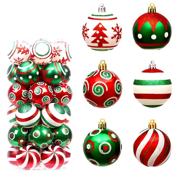 30 stykker jule kuler 6cm jule tre ball pynt