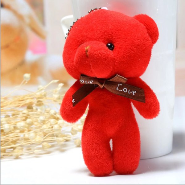 10 stykker Sød Mini bamse bjørn Plys legetøj dukke vedhæng Blød Fyld bamse bjørn Nøglering Fødselsdag jule gaver