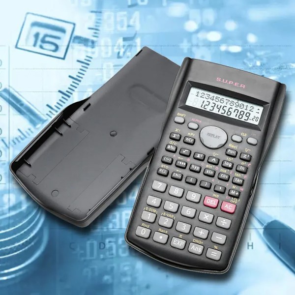 Videnskabelig lommeregner med 240 funktioner og 2-linjers skærm Multi-formål bærbar elev beregner til matematik undervisning