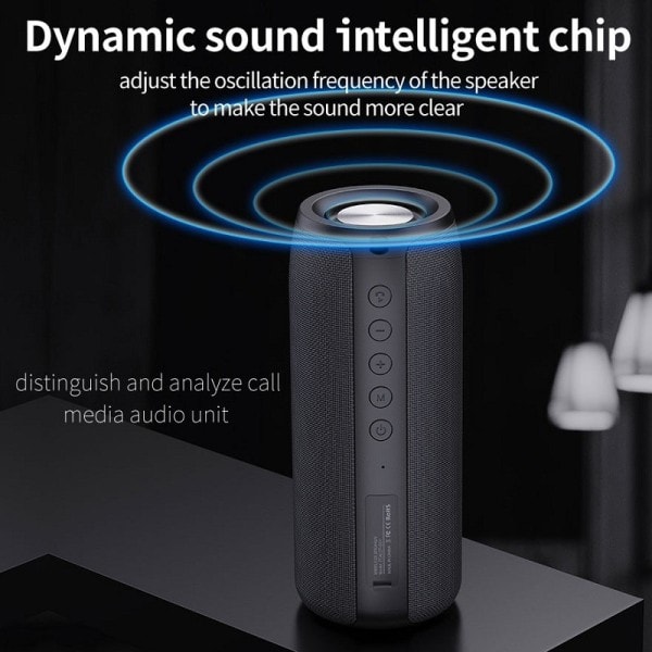 Kraftfull Bluetooth Högtalare Bas Trådlös Bärbar Subwoofer Vattentät Ljud Box Support TF, TWS, USB Flash Drive
