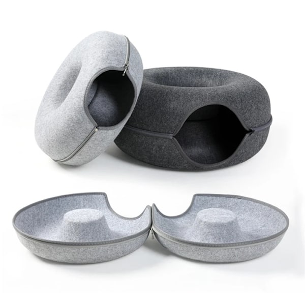 Donut Husdjur Katt Tunnel Interaktiv Lek leksak Katt säng Dubbel Use Illrar Kanin Säng Tunnlar Inomhus leksaker