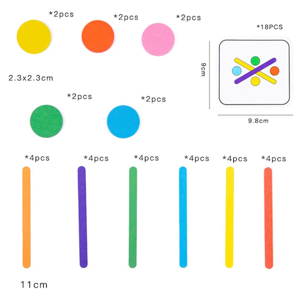 Barn's Rainbow Stick Tänka Pussel Trä Gör-det-själv Glass Käpp Pussel Utmaning Bord Spel Montessori Utbildningsleksaker
