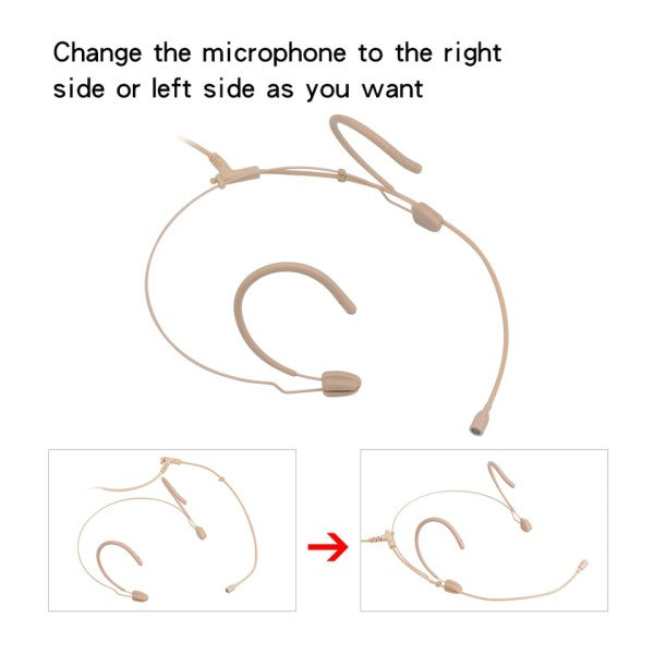 Elektret Kondensator Hodeslitt Headset Mikrofon 3,5 mm Jack TRS Låsing Mic