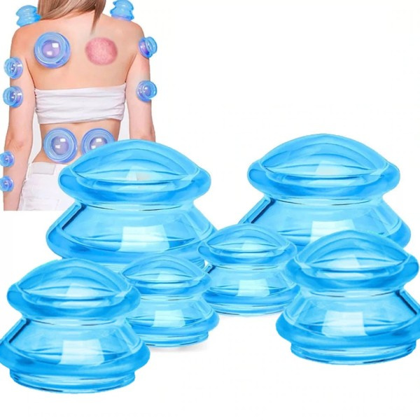 Silikon Cupping Set Sugkoppar Vacuum Sug Burkar Terapi Blankning Kropp Ansikte Massage Koppning