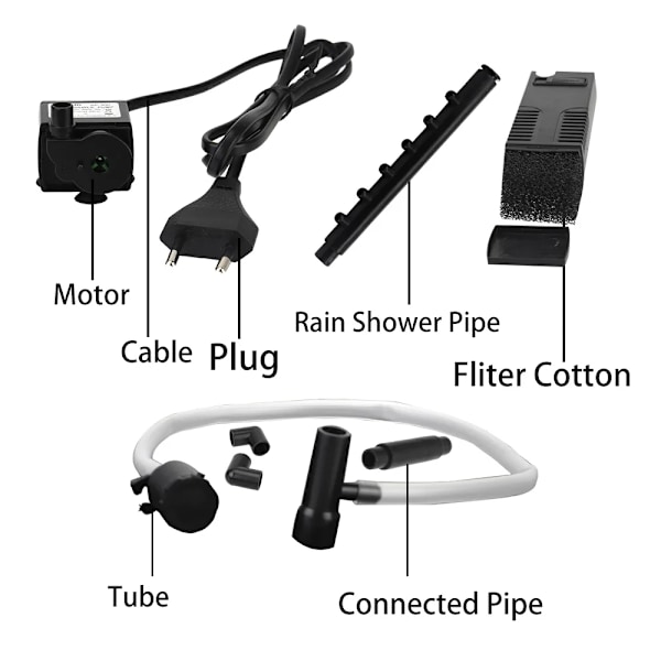 EU Plug Lavt Nivå Vann Senkbar Vann Filter Pumpe Skildpadde Tank Filter