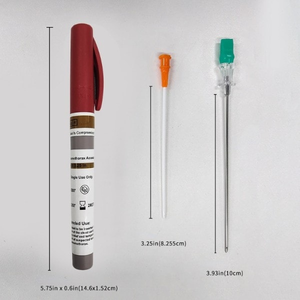 Rescue Tension Pneumothorax Access Kit Sterilized Body Piercing Sömnad Nålar