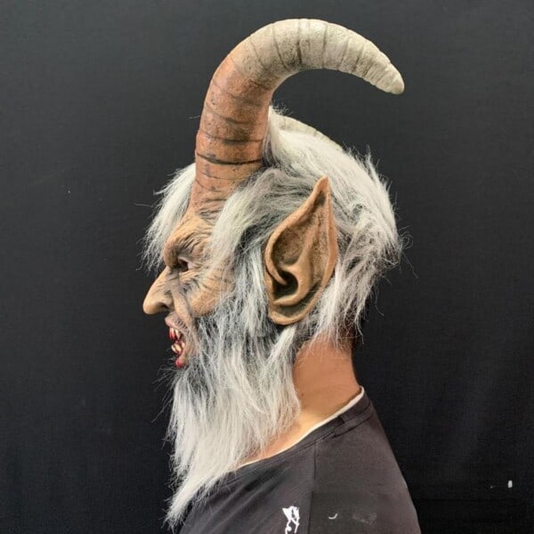 Halloween Frygtelig Horn Maske Lucifer Masker Devil Movie Cosplay Latex Maske