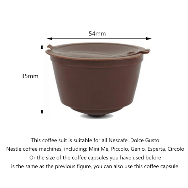 6 stykker Genanvendelig Kaffe Kapsel Til Nescafe Dolce Gusto Maskin Genopfyldelig Kaffe Kapsel Filter kop Kit