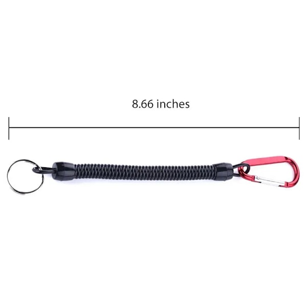 Fiske Lanyards 3 stykker 22cm Uttrekkbar Kveilet Tether med Carabiner TPU Båtliv Fiske Tau Retention Tau Fiske Verktøy Tackle