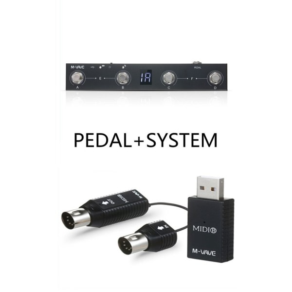 BT Wireless MIDI Controller Rechargeable 4 Buttons Bärbar MIDI Fot Controller