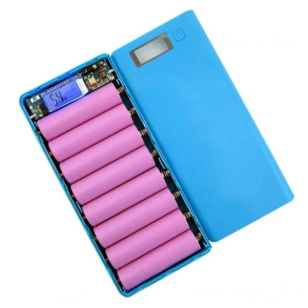 8*18650 Batteri Holder Dobbel USB Power Bank