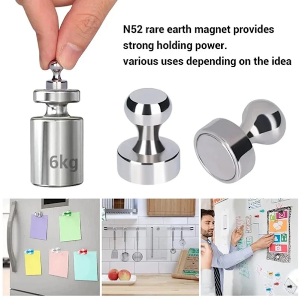 12 kpl Magneetti Super Vahva Magnetismi Push Pin Neodyymi Magneetti Jääkaappi Keittiö Valkotaulu Kestävä Magneettinen Tastat Koti