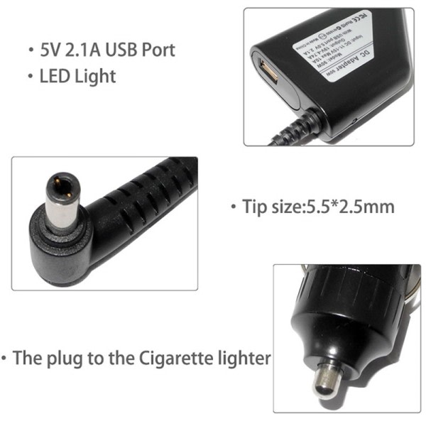 Bil Oplader 19V 4,74A 90W Universal Laptop Strøm Adapter Oplader