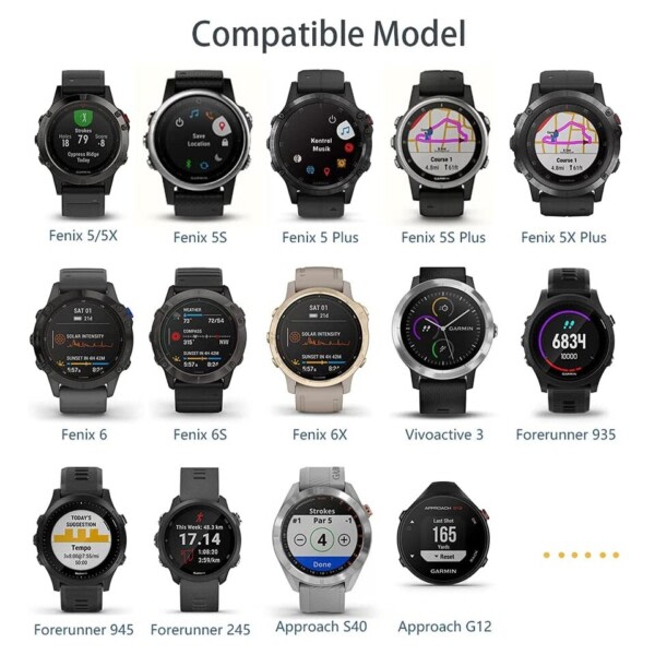 Metall lader dokk for Garmin Fenix 7 Vivoactive 3 4 4S Lade kabel stativ ledning