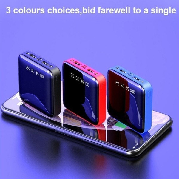 Mini Portable Power Bank Digital Display Extern Batteri Laddare med Dubbel USB Snabb Snabbladdning