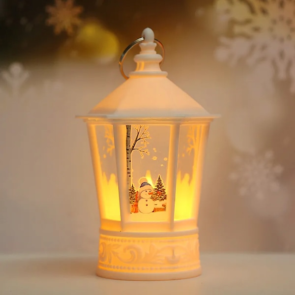 Jul LED Ljusstake Lampa Lilla Natt Lampa Gammal Man Snögubbe Jul Träd Ornament
