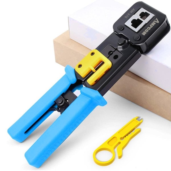 Crimp Verktøy Pass Through Cat5 Cat5e Cat6 Crimper Cutter Fripper