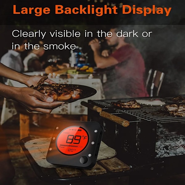 Trådløs Digital Grill Køkken Termometer Med 6 Sonder