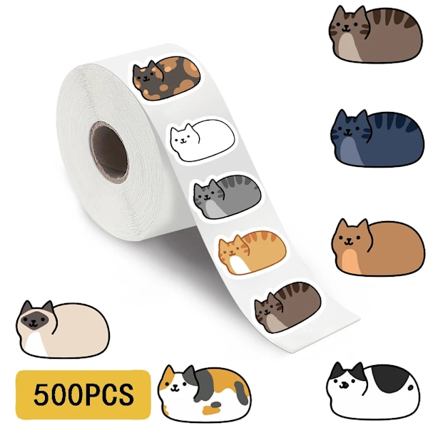 Kawaii Tegnefilm Kat Tuo Tuo Rulle Klistermærker Sæt Vandtæt