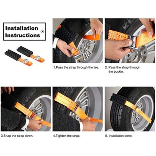 1 PC Holdbar PU Anti-Skid Bil Dæk Traktion Klodser  Nødsnø Sne Mud Sand Dæk Kæde Remme