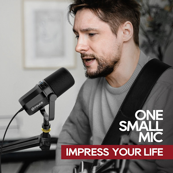 Dynamisk mikrofon med indbygget headset output & lydisolering til podcasts spil live broadcast