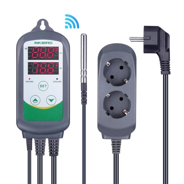 WIFI Digital Temperatur Kontroll 2-stegs Uttag Termostat ITC-308-WIFI Med Värme/Cylning Kontroll Instrument
