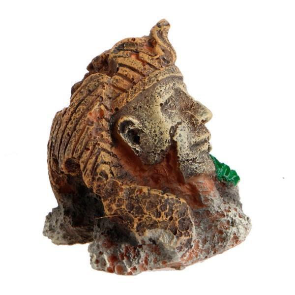 Kunstig harpiks gammel egyptisk farao sfinks ruiner romersk stil ansikt søyle statue akvarium dekorasjoner