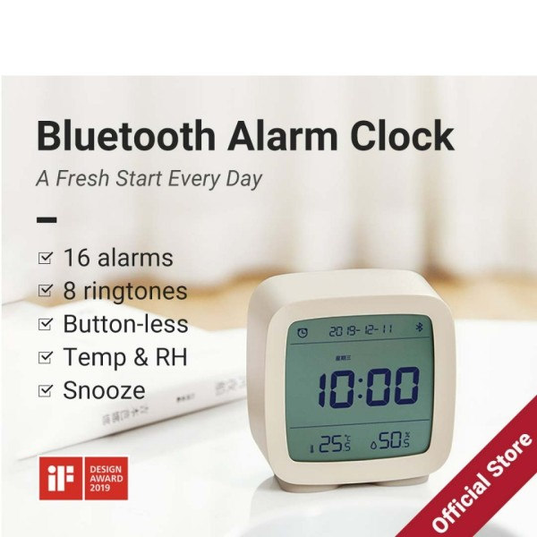 Smart Bluetooth Digital alarm klokke med flere alarmer med temperatur og fuktighet display