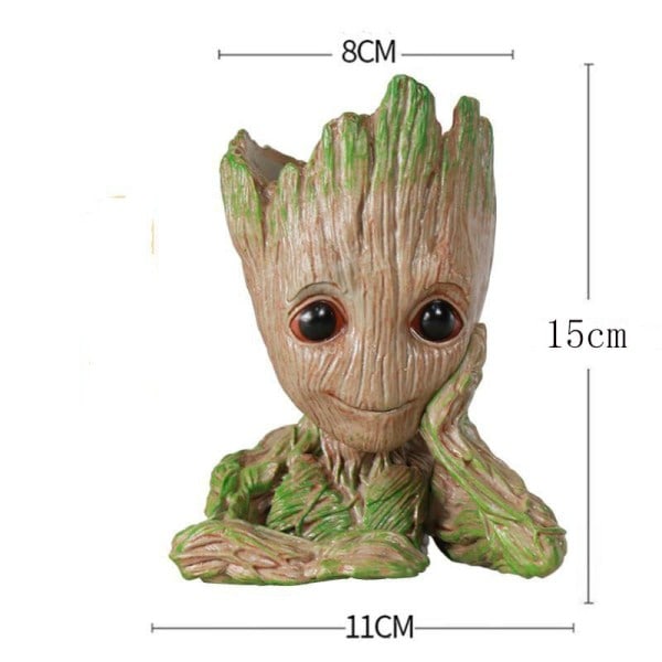 Hem Trädgård Baby Groot Blomma Kruka Penna Kruka hållare Växter Blomma Kruka Söt Action Figurer Leksaker