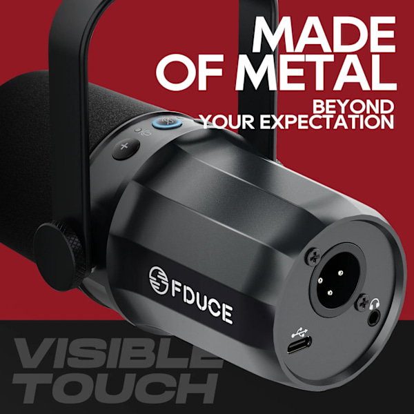 Dynamisk mikrofon med indbygget headset output & lydisolering til podcasts spil live broadcast