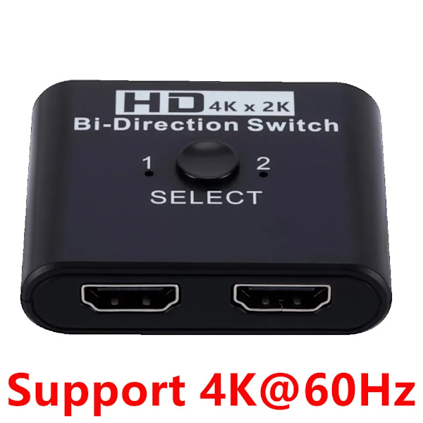 Professionell 4K x 2K HDMI Switch Bi-Direction 2 Portar HDMI Splitter Switch för laptop PC Xbox PS3/4 TV Box to Monitor