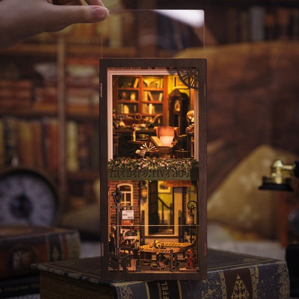 3D puslespil miniature dukke hus sæt med berøring lys støv cover legetøj