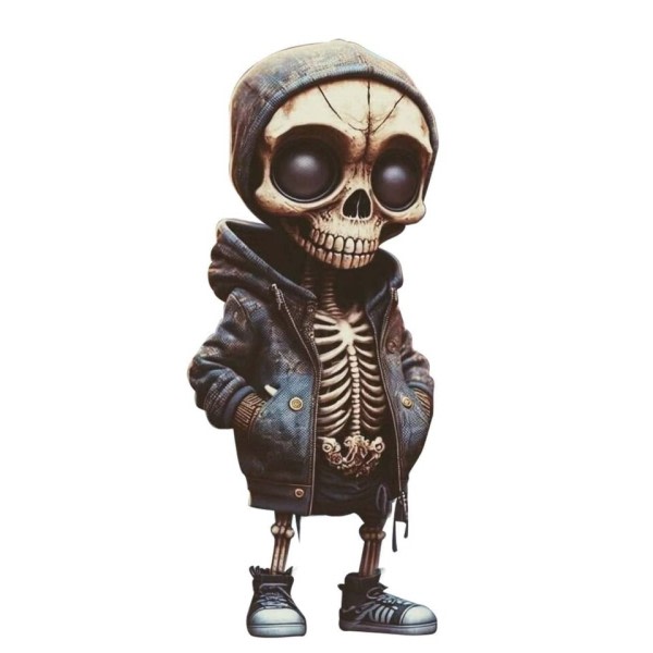 Resin Cool Skelet Figurer Halloween Skelet Figurine Kranium Frygtelige Ornamenter