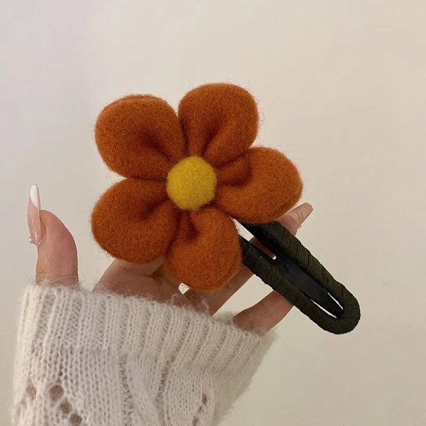 Höst vinter plysch blomma hår klo kvinnor chic anknäbb klämma hårnål rygg huvud hår klämmor hår tillbehör
